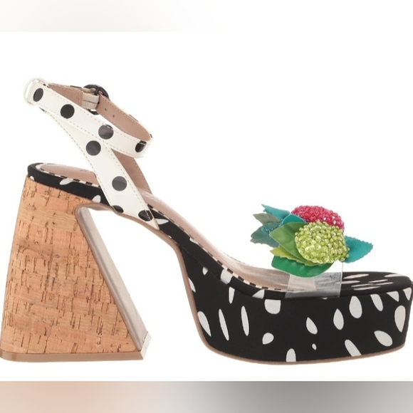 Betsey Johnson Women's Sprite Fruit Embellished Chunky Heels Sandals Size 7M NEW - Picture 4 of 16